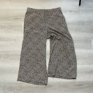 J crew Womens Wide Leg Pure Silk Animal Print Pants J5692 Size 14 Fall 2018